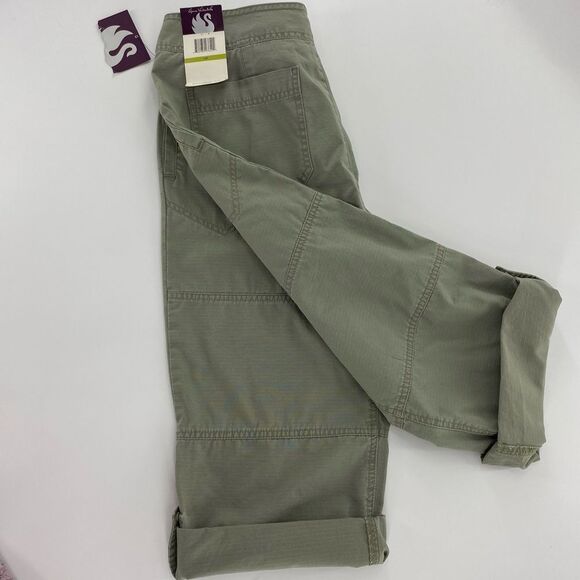 Gloria Vanderbilt olive green roll up capris NWT - Picture 2 of 4